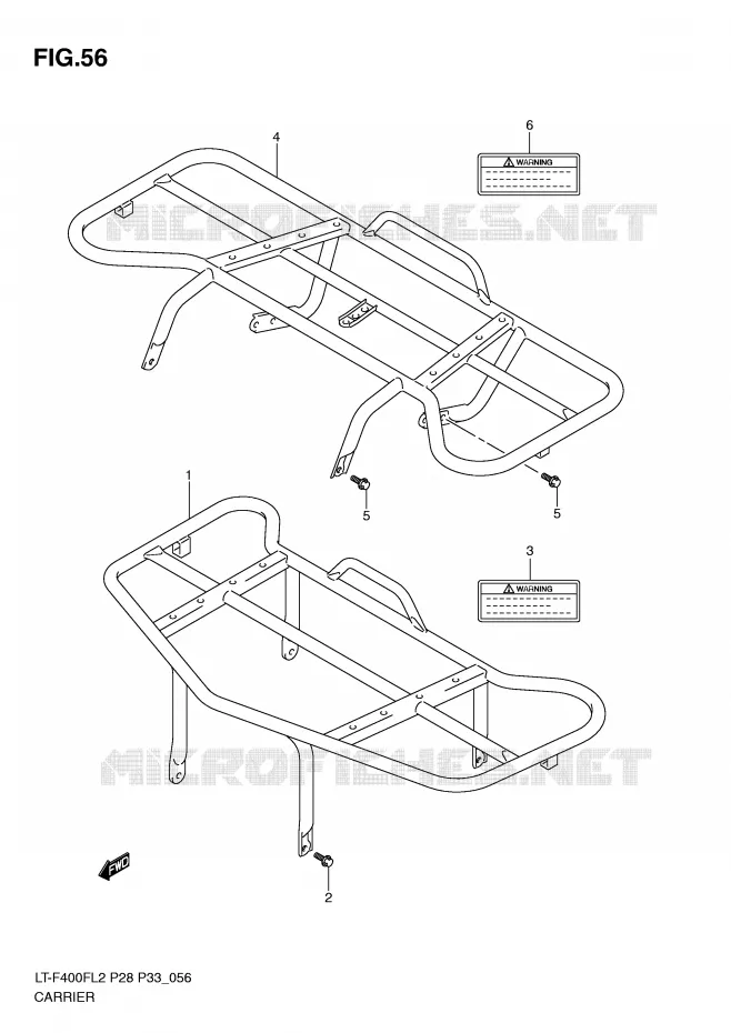 PORTE PAQUET (LT-F400FZL2 P33) Suzuki QUAD 400 KINGQUAD 2012  LT-F400FZL2(P28)