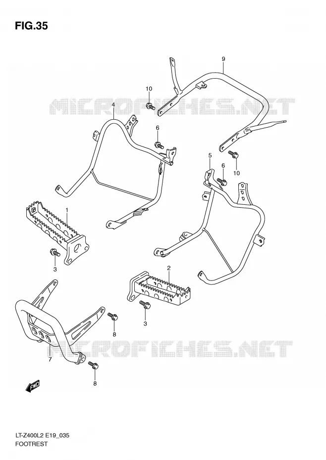REPOSE PIED Suzuki QUAD 400 QUADSPORT 2012  LT-Z400ZL2(E19)