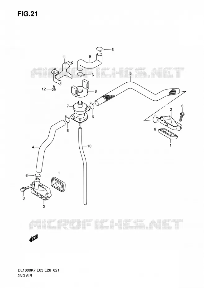 SYSTEME RECYCLAGE GAZ ECHAPPEMENT Suzuki MOTO 1000 V-STROM 2008  DL1000 K8 (E03,E28,E33)