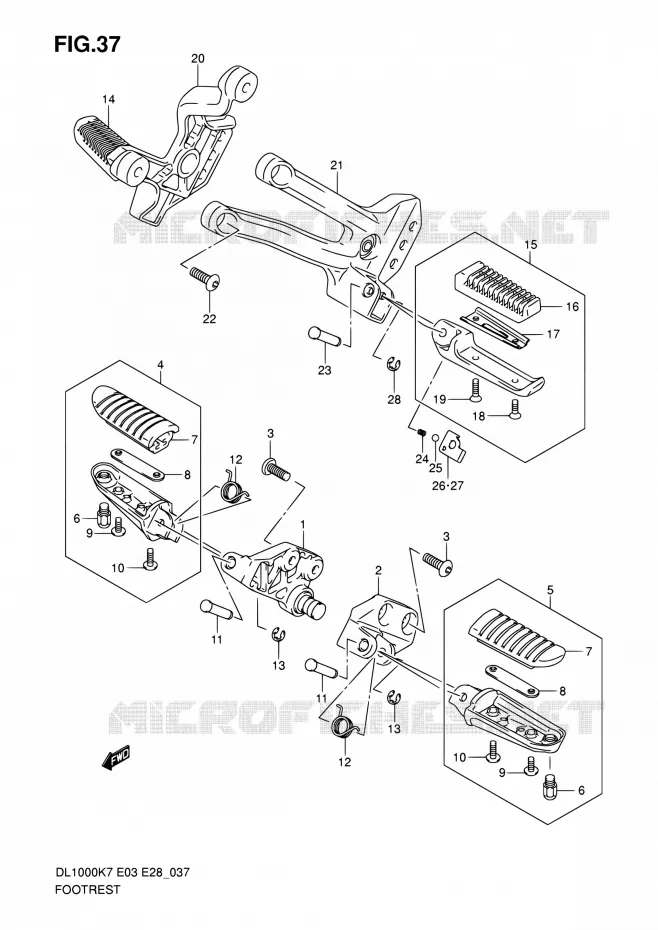 REPOSE PIED Suzuki MOTO 1000 V-STROM 2010  DL1000 L0 (E03,E28,E33)