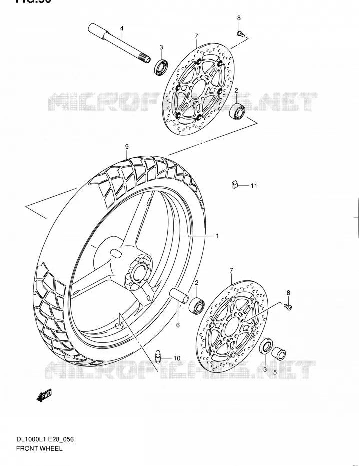ROUE AVANT Suzuki MOTO 1000 V-STROM 2011  DL1000 L1 (E03,E28,E33)