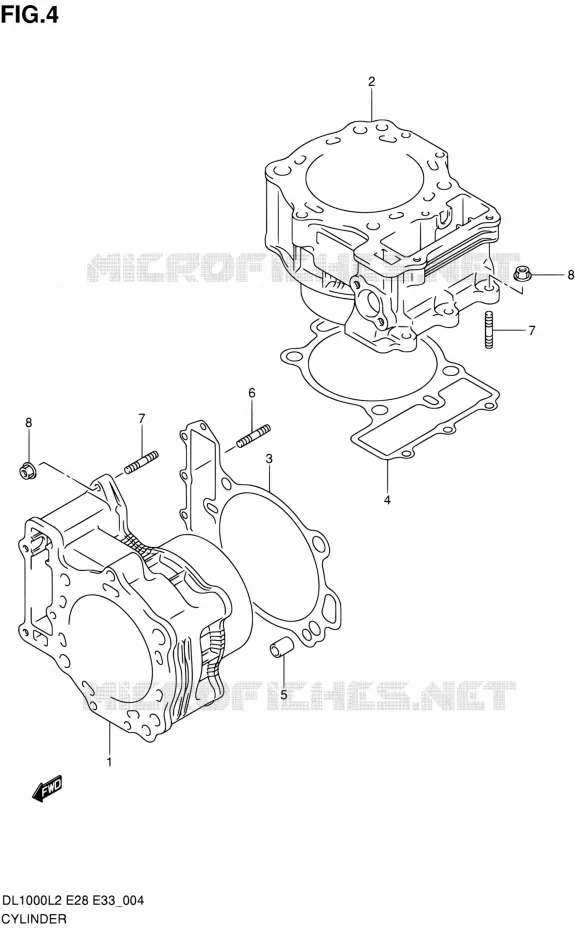 CYLINDRE Suzuki MOTO 1000 V-STROM 2012  DL1000L2(E03,E28,E33)