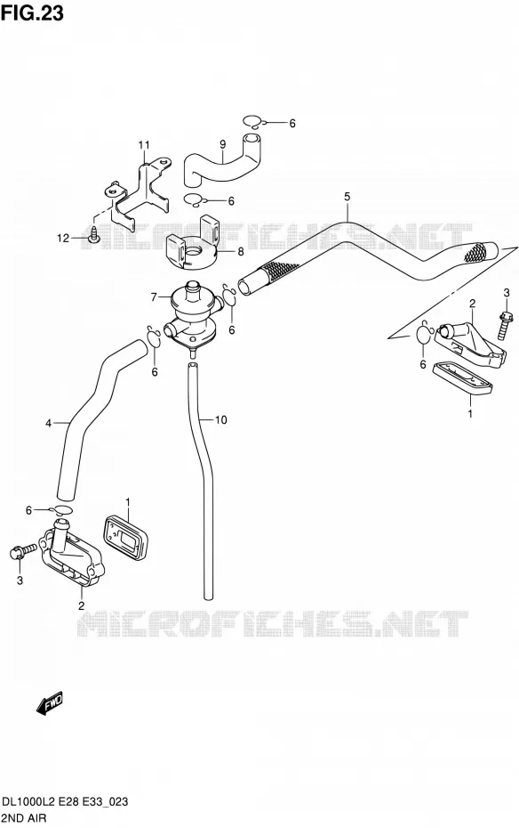 SYSTEME RECYCLAGE GAZ ECHAPPEMENT Suzuki MOTO 1000 V-STROM 2012  DL1000L2(E03,E28,E33)