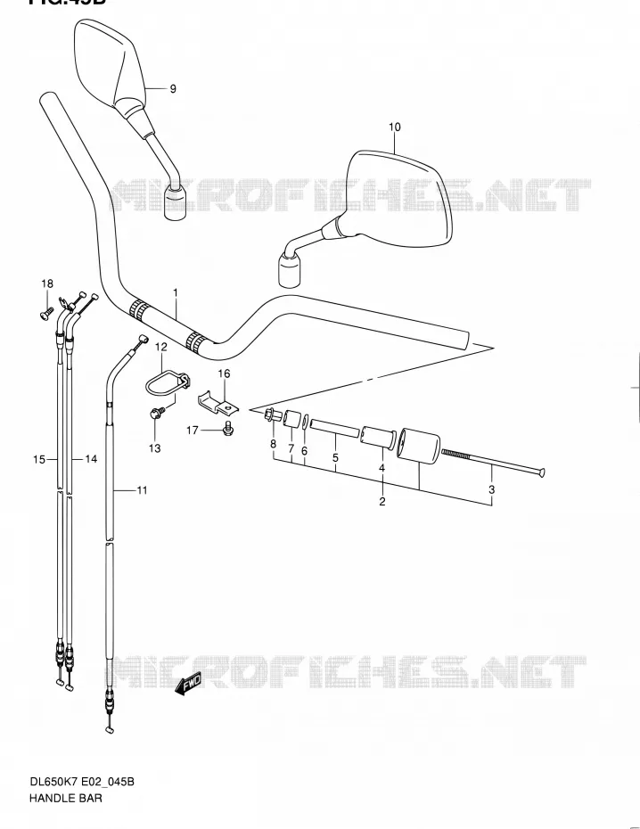 GUIDON (MODEL K9:P37/MODEL L0) Suzuki MOTO 650 V-STROM 2007  DL650 K7 (E02,E19,E24)