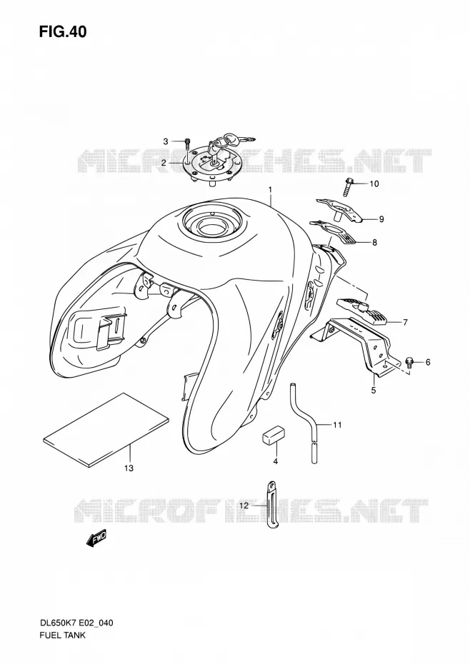 RESERVOIR D'ESSENCE (MODEL K7) Suzuki MOTO 650 V-STROM 2007  DL650 K7 (E02,E19,E24)