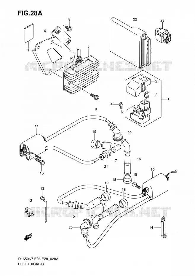 PARTIE ELECTRIQUE (MODEL K8/K9/L0) Suzuki MOTO 650 V-STROM 2009  DL650A K9 (E03,E28,E33)