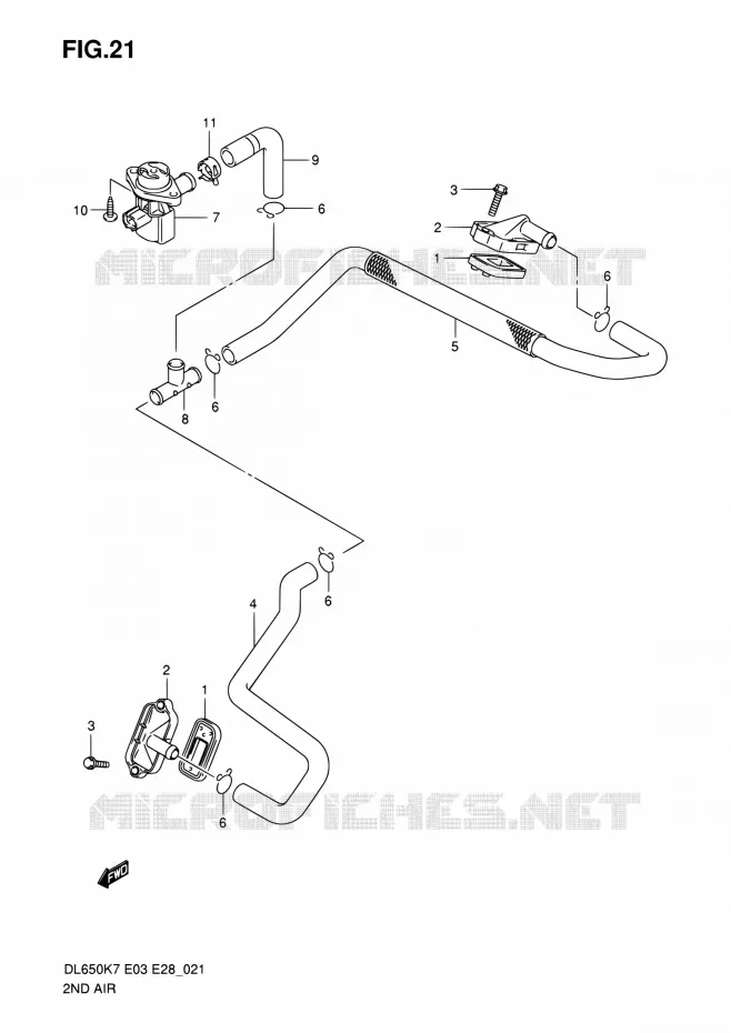 SYSTEME RECYCLAGE GAZ ECHAPPEMENT Suzuki MOTO 650 V-STROM 2009  DL650A K9 (E03,E28,E33)