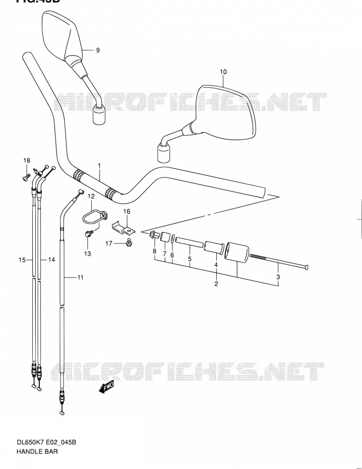 GUIDON (MODEL K9:P37/MODEL L0) Suzuki MOTO 650 V-STROM 2010  DL650A L0 (E02,E19,E24)