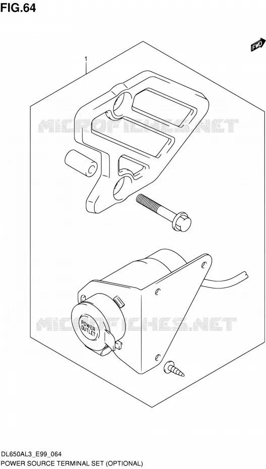 PRISE 12V (OPTIONAL) Suzuki MOTO 650 V-STROM 2013  DL650A L3 (E99)
