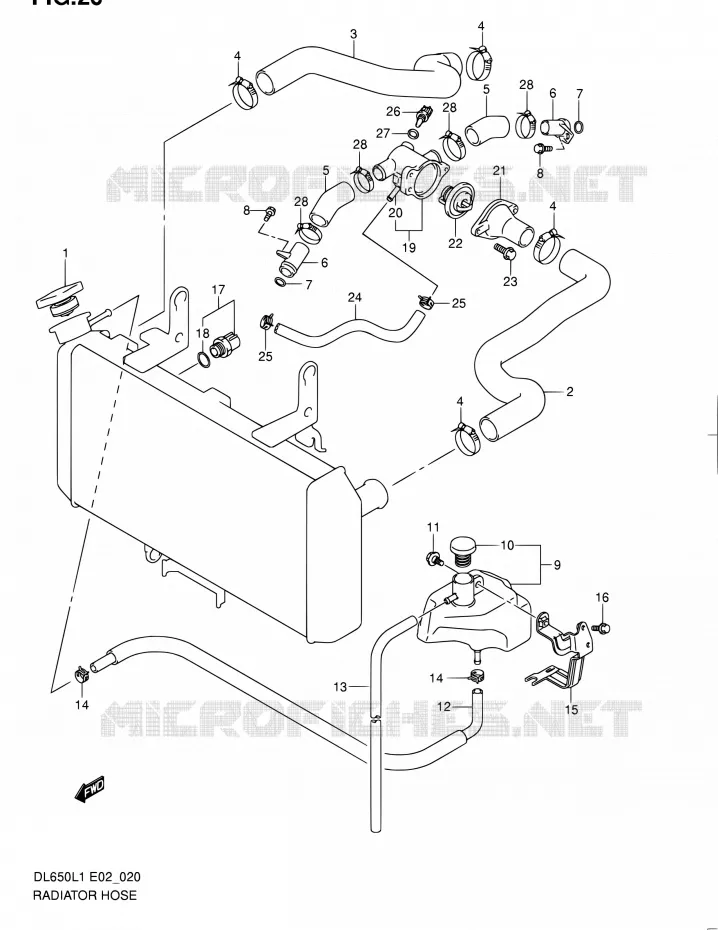 DURITE DE RADIATEUR Suzuki MOTO 650 V-STROM 2011  DL650AUEL1(E19)