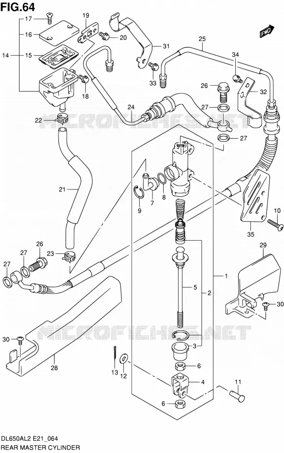MAITRE CYLINDRE ARRIERE Suzuki MOTO 650 V-STROM 2012  DL650AUE L2 (E21)