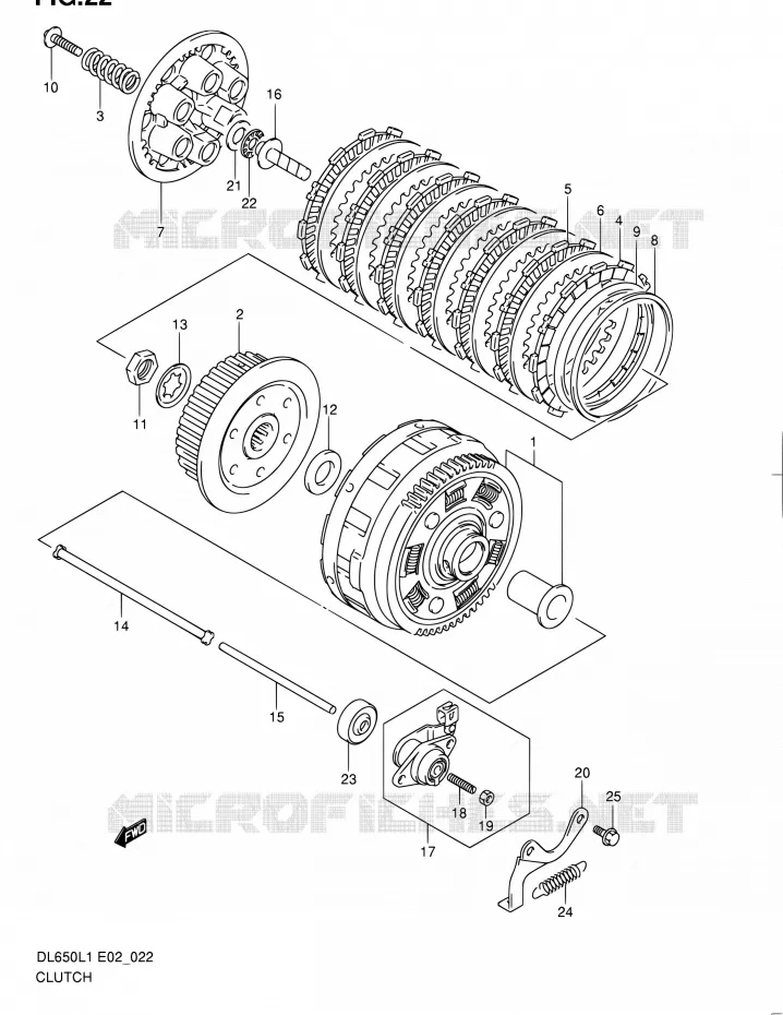 EMBRAYAGE Suzuki MOTO 650 V-STROM 2011  DL650UEL1(E19)