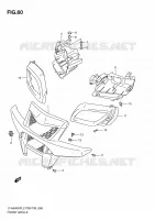 PARE CHOC AVANT   ENTOURAGE DE PHARE (LT A500XPZL2 P28) pour Suzuki KINGQUAD 500 2012