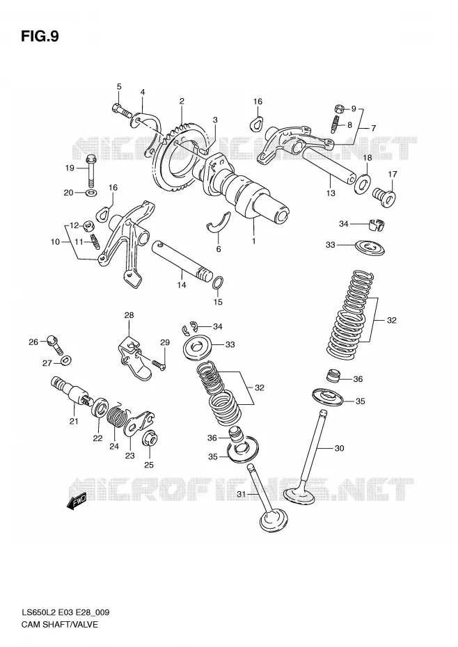 ARBRE A CAMES - SOUPAPES Suzuki MOTO 650 BOULEVARD 2012  LS650L2(E03)