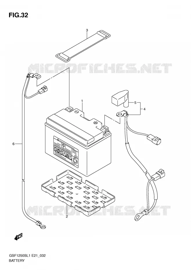BATTERIE (GSF1250SAL1 E24) Suzuki MOTO 1250 BANDIT 2012  GSF1250SAL1(E21)