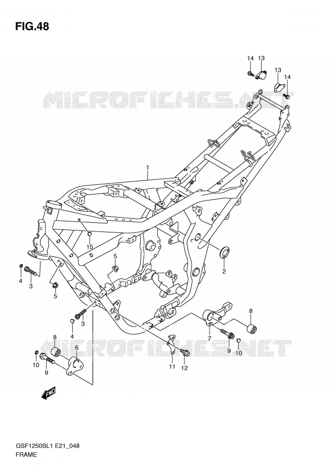 CADRE Suzuki MOTO 1250 BANDIT 2011  GSF1250SL1(E21)