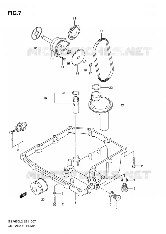 CARTER INFERIEUR - POMPE A HUILE Suzuki MOTO 650 BANDIT 2012  GSF650UA L2