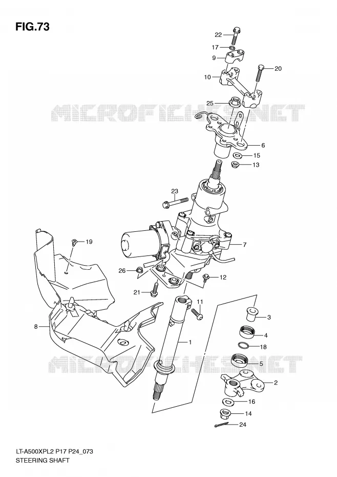 COLONNE DE DIRECTION Suzuki QUAD 500 KINGQUAD 2012  LT-A500XPL2(P17)
