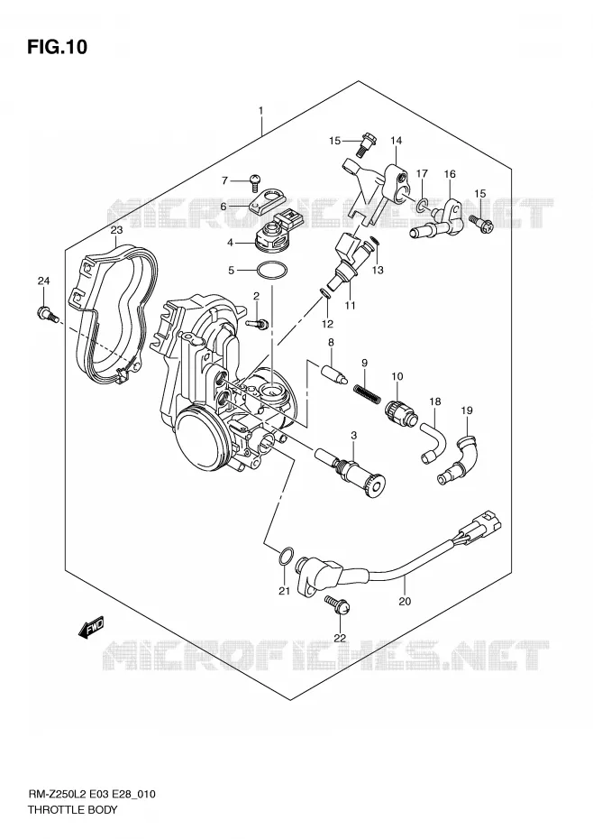 ENSEMBLE INJECTION Suzuki MOTO 250 RM-Z 2012  RM-Z250L2(E03)