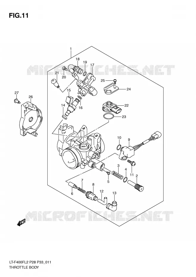 ENSEMBLE INJECTION Suzuki QUAD 400 KINGQUAD 2012  LT-F400FL2(P28)