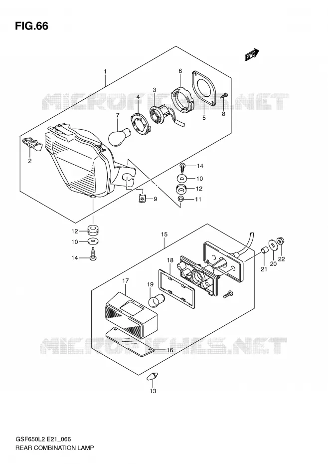FEU ARRIERE Suzuki MOTO 650 BANDIT 2015  GSF650SAL2(E21)