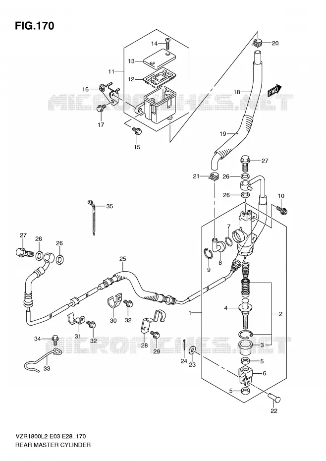 MAITRE CYLINDRE ARRIERE Suzuki MOTO 1800 INTRUDER 2012  VZR1800ZL2(E03)