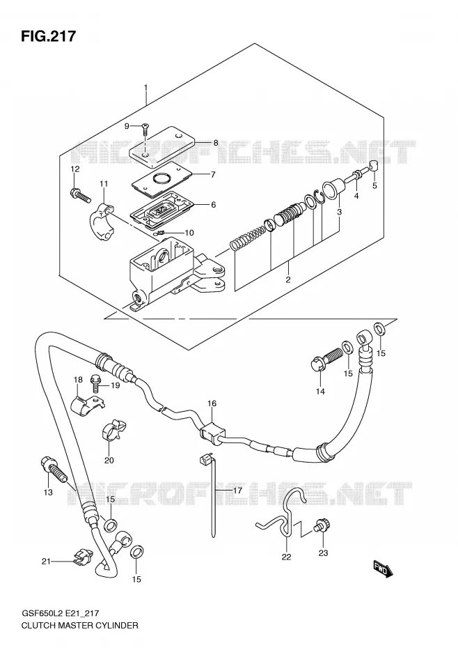MAITRE CYLINDRE D'EMBRAYAGE (GSF650SL2 E21) Suzuki MOTO 650 BANDIT 2012  GSF650UAL2(E21)