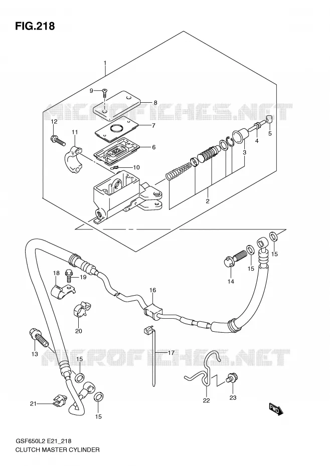 MAITRE CYLINDRE D'EMBRAYAGE (GSF650SUL2 E21) Suzuki MOTO 650 BANDIT 2012  GSF650AL2(E21)