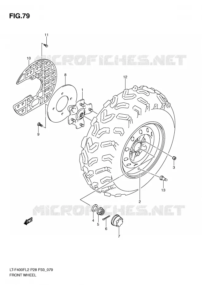 ROUE AVANT Suzuki QUAD 400 KINGQUAD 2012  LT-F400FZL2(P28)