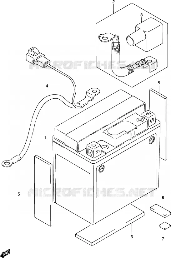 BATTERIE Suzuki MOTO 250 DR-Z 2003  DR-Z250 K3 (E03,E28,E33)