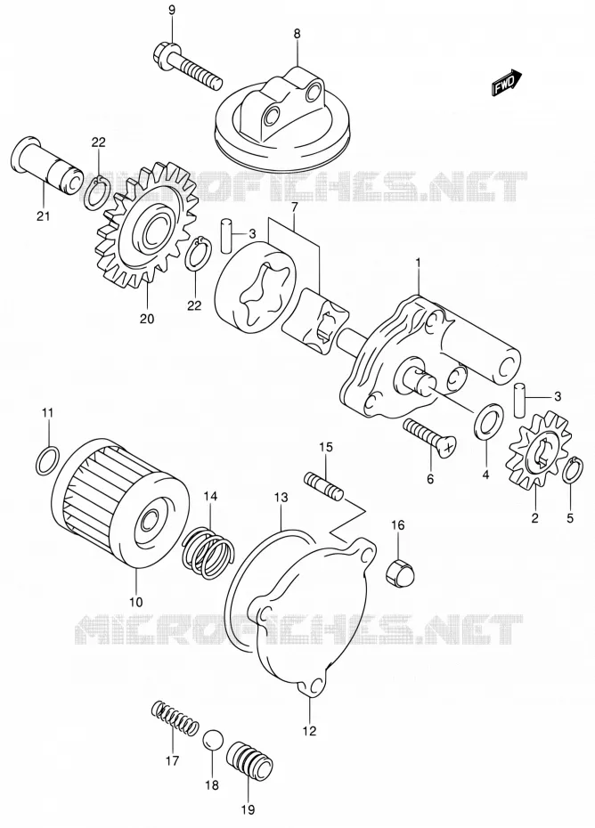 POMPE A HUILE Suzuki MOTO 400 DR-Z 2002  DR-Z400EK2(E24)