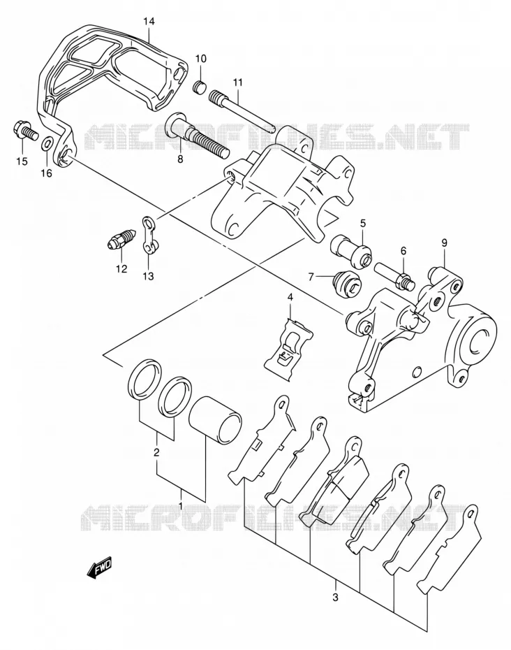 ETRIER DE FREIN ARRIERE Suzuki MOTO 400 DR-Z 2003  DR-Z400E K3 (E03,E28,E33)