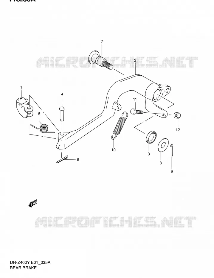 FREIN ARRIERE (DR-Z400E E24) Suzuki MOTO 400 DR-Z 2003  DR-Z400EK3(E24)