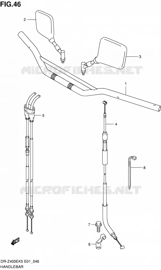 GUIDON (E24) Suzuki MOTO 400 DR-Z 2005  DR-Z400EK5(E24)