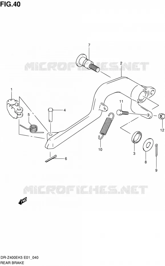 FREIN ARRIERE (E24) Suzuki MOTO 400 DR-Z 2006  DR-Z400EK6(E24)