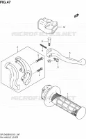 ENSEMBLE LEVIER   POIGNEE DROITE (SANS E24) pour Suzuki DR-Z 400 2007