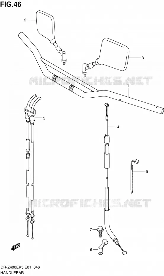 GUIDON (E24) Suzuki MOTO 400 DR-Z 2007  DR-Z400EK7(E24)