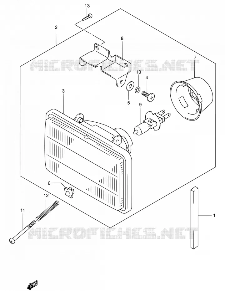 PHARE (MODELE Y/K1) Suzuki MOTO 400 DR-Z 2000  DR-Z400E Y (E03,E28,E33)