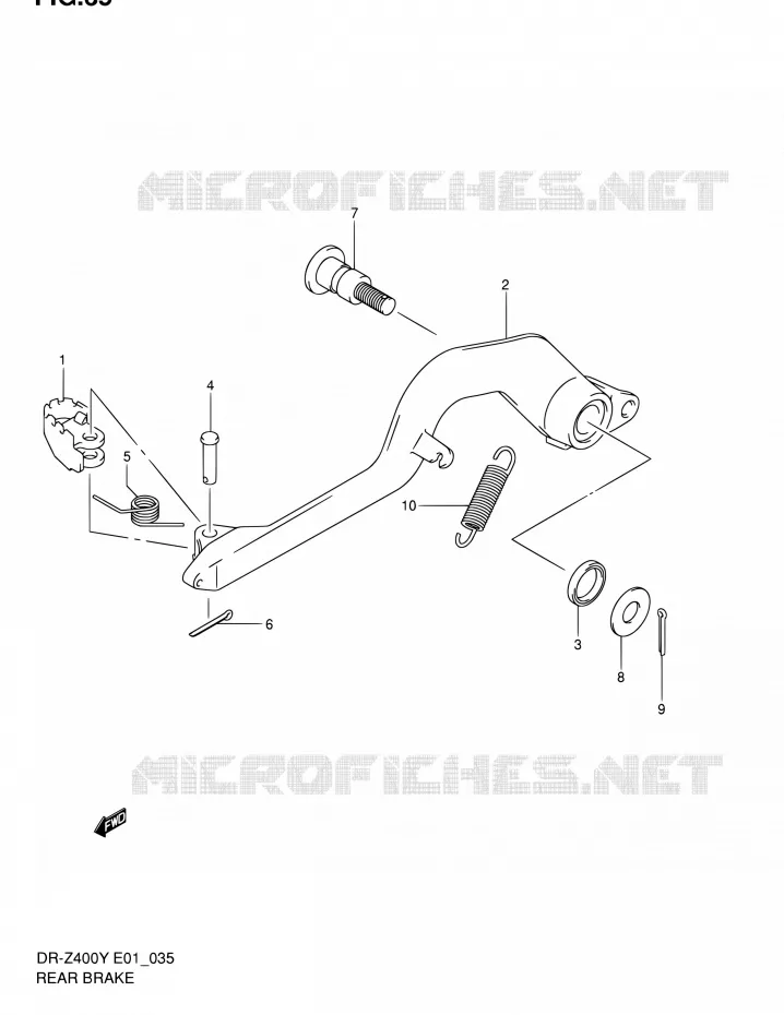 FREIN ARRIERE (SANS E24) Suzuki MOTO 400 DR-Z 2000  DR-Z400EY(E24)