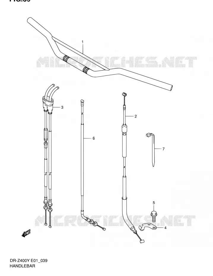 GUIDON (SANS E24) Suzuki MOTO 400 DR-Z 2000  DR-Z400EY(E24)