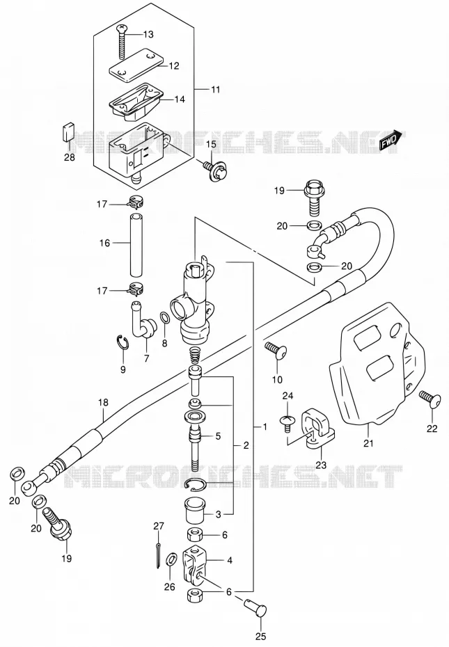 MAITRE CYLINDRE ARRIERE Suzuki MOTO 400 DR-Z 2000  DR-Z400EY(E24)