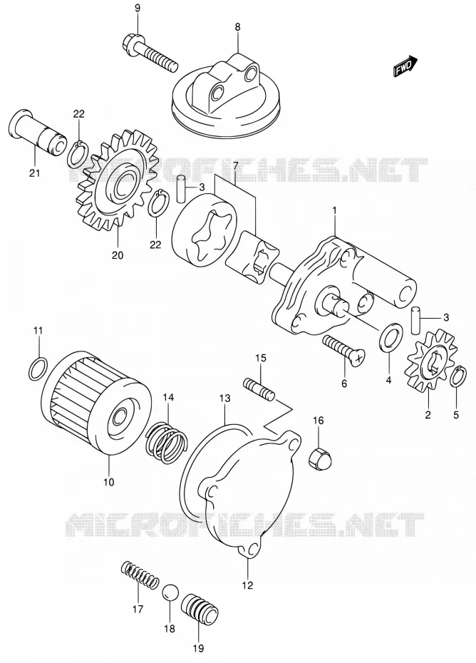 POMPE A HUILE Suzuki MOTO 400 DR-Z 2000  DR-Z400EY(E24)