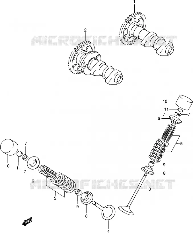 ARBRE A CAMES - VALVE Suzuki MOTO 400 DR-Z 2001  DR-Z400S K1 (E03,E28,E33)