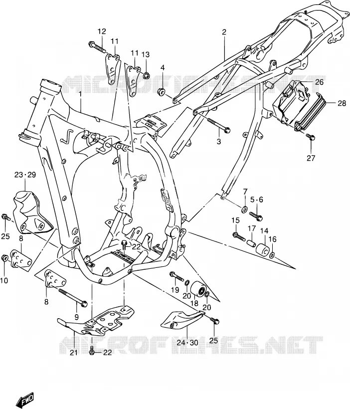 CADRE Suzuki MOTO 400 DR-Z 2001  DR-Z400S K1 (E03,E28,E33)