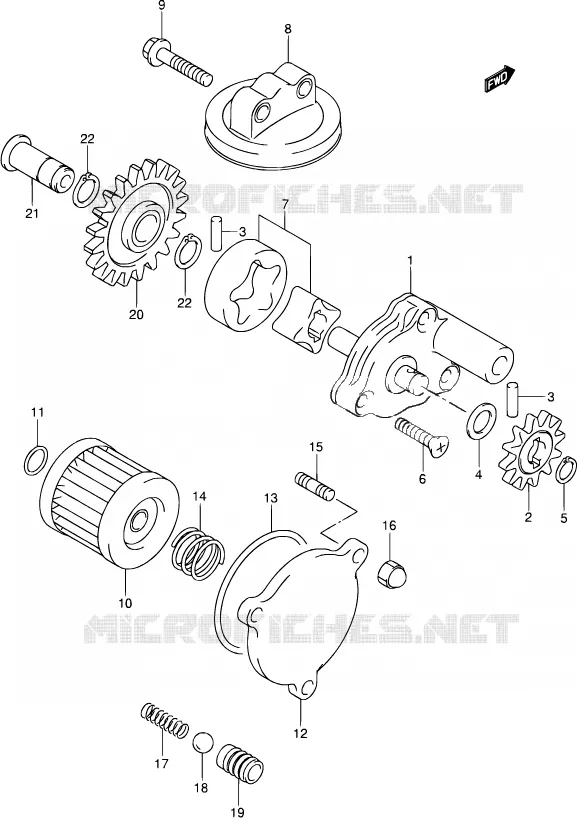 POMPE A HUILE Suzuki MOTO 400 DR-Z 2001  DR-Z400S K1 (E03,E28,E33)