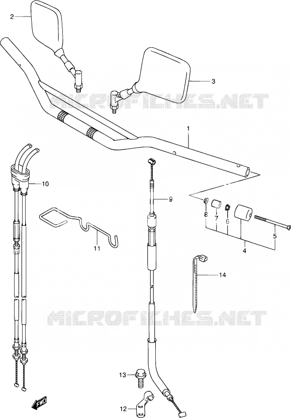 ENSEMBLE LEVIER - POIGNEE GAUCHE Suzuki MOTO 400 DR-Z 2002  DR-Z400S K2 (E03,E28,E33)