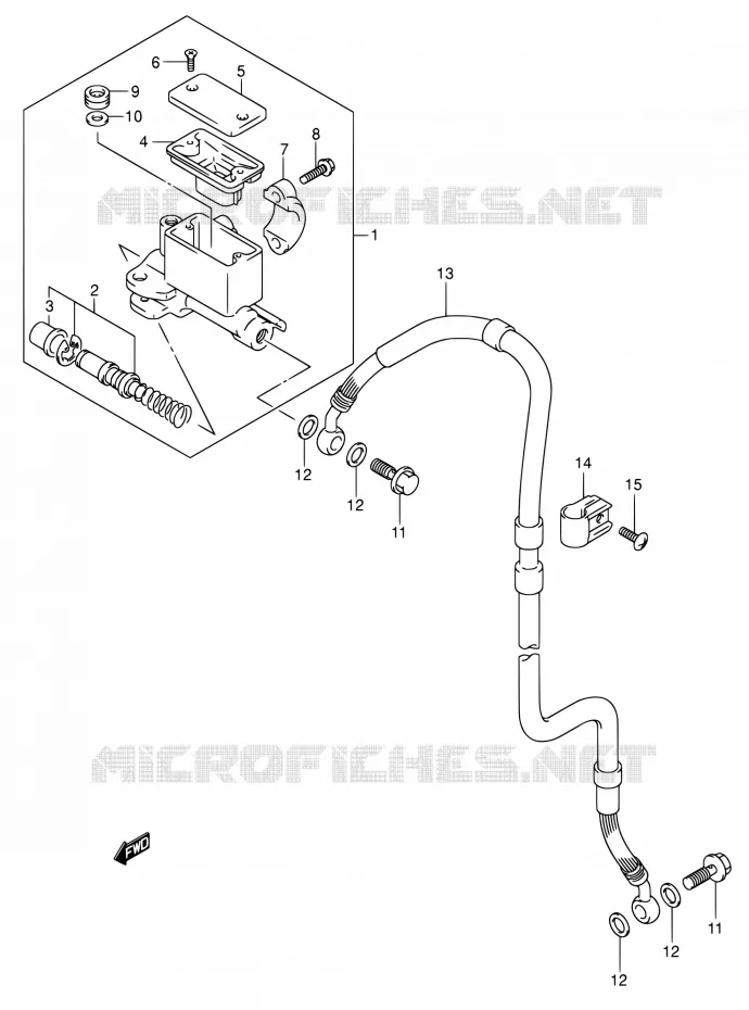 MAITRE CYLINDRE AVANT Suzuki MOTO 400 DR-Z 2005  DR-Z400SK5(E03,E28,E33)