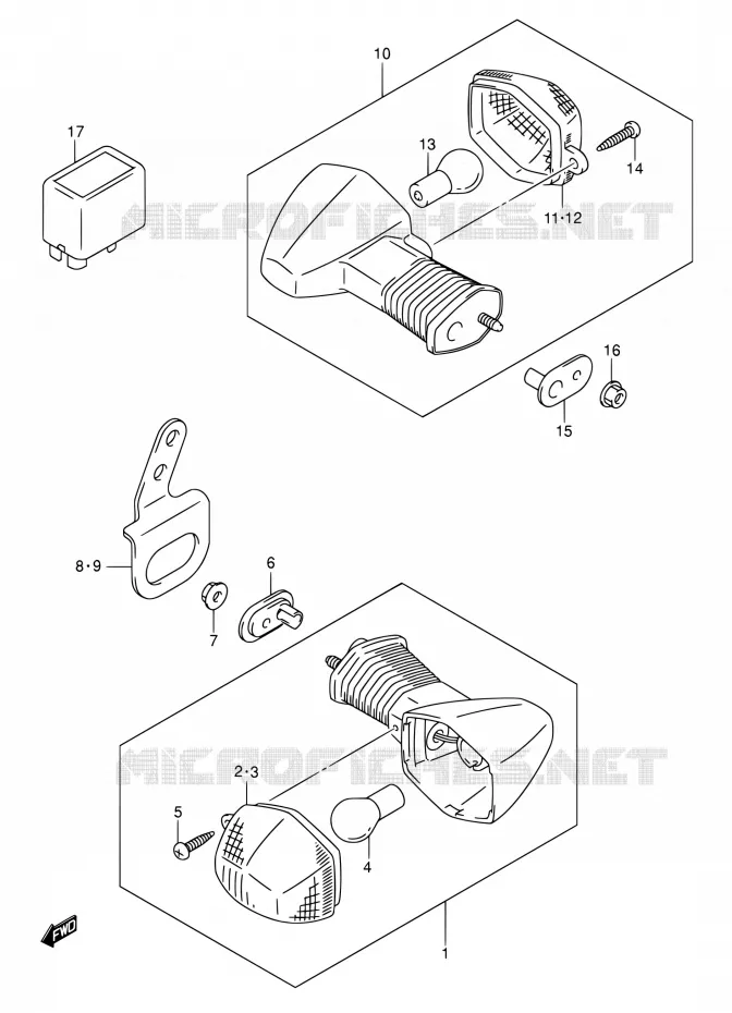 CLIGNOTANTS (MODELE K5) Suzuki MOTO 400 DR-Z 2006  DR-Z400S K6 (E03,E28,E33)