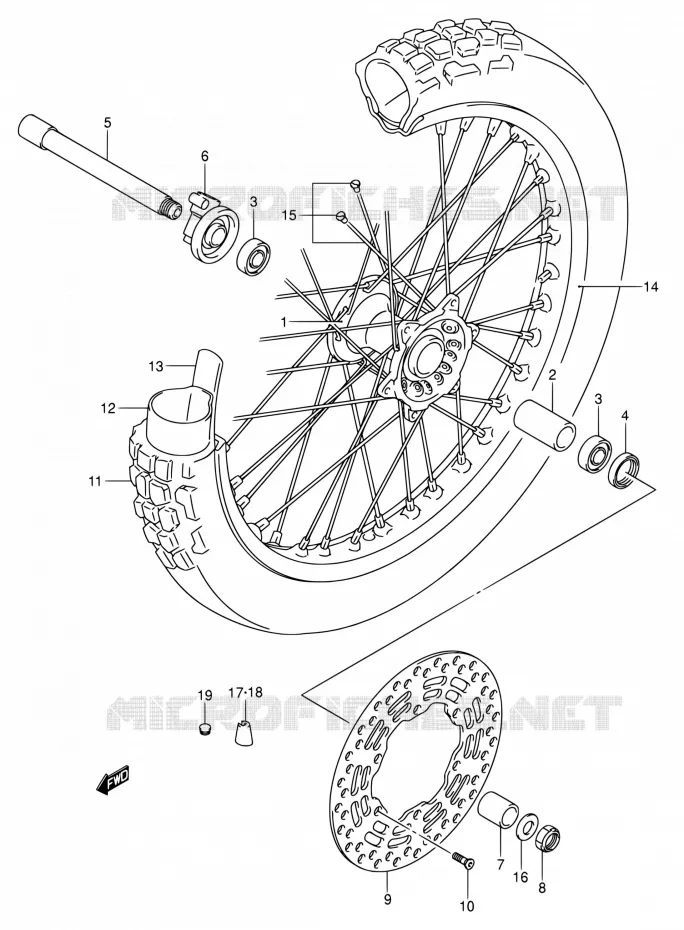 ROUE AVANT Suzuki MOTO 400 DR-Z 2006  DR-Z400S K6 (E03,E28,E33)