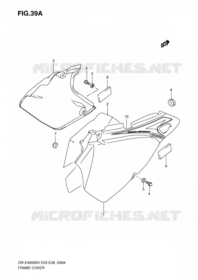 CARENAGES ARRIERE (MODEL K9) Suzuki MOTO 400 DR-Z 2007  DR-Z400S K7 (E03,E28,E33)